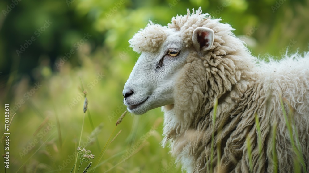 Sheep grazing in a green field Sheep grazing in a green field