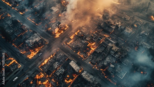 destruction of wars and fire damage to buildings, roads and urban infrastructure.