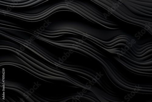 A black background with a pattern of curved black lines