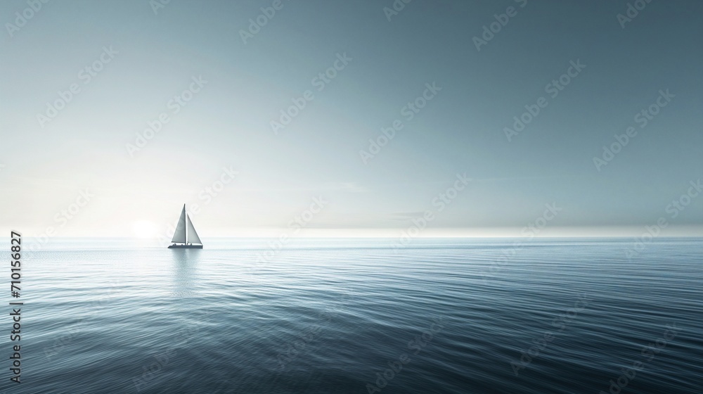 sailing boat on the sea seascape - obrazy, fototapety, plakaty 