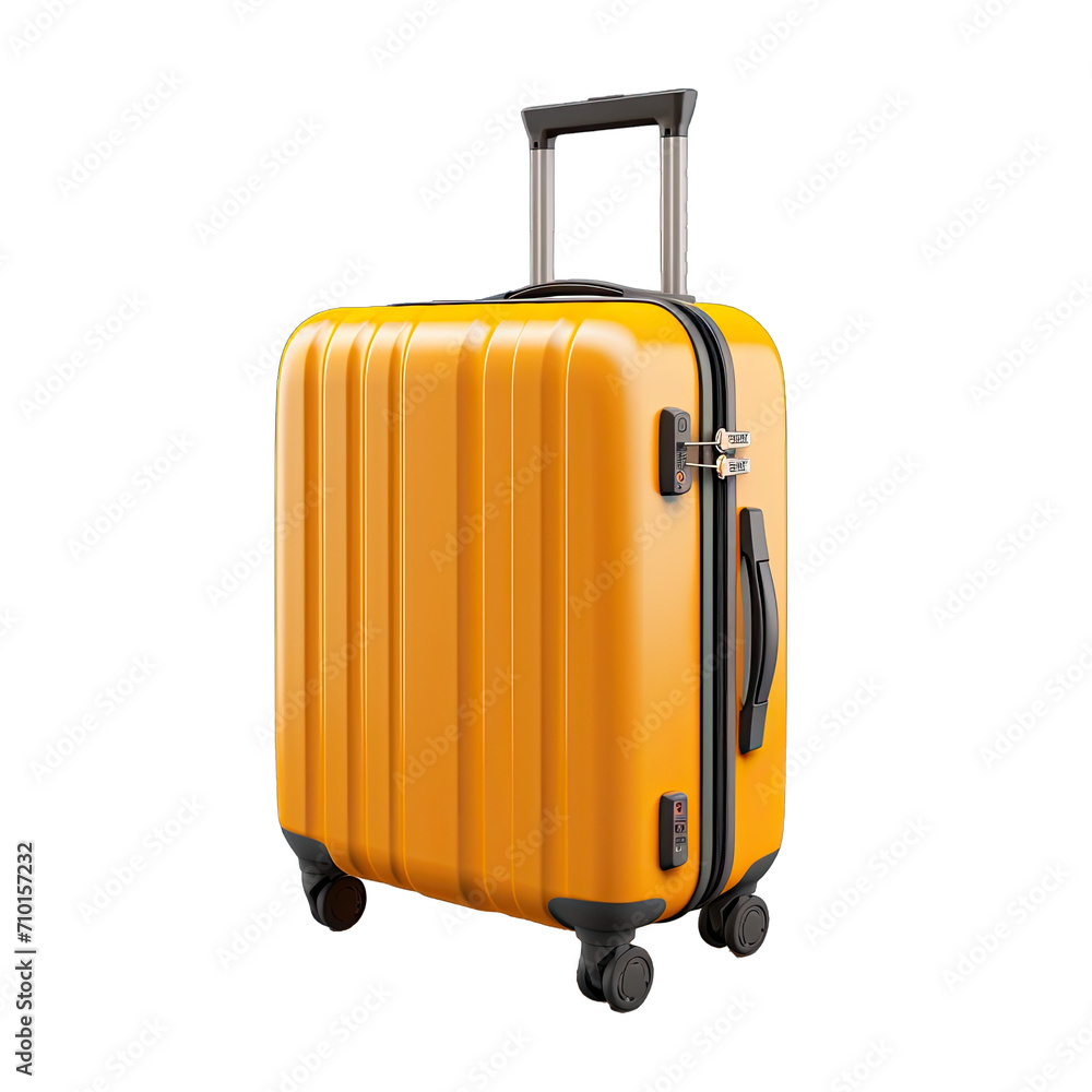 A Rolling Suitcase for Travel.. Isolated on a Transparent Background. Cutout PNG. A Rolling Suitcase for Travel.. Isolated on a Transparent Background. Cutout PNG.