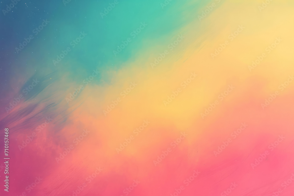 A smooth gradient background with a blend of turquoise, yellow, and pink, with a subtle texture and specks.