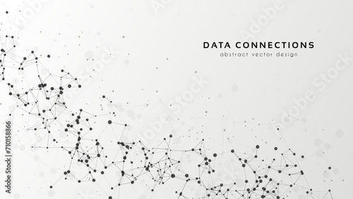 Abstract mesh vector background. Futuristic technology style card. Lines, point, planes in 3d space.