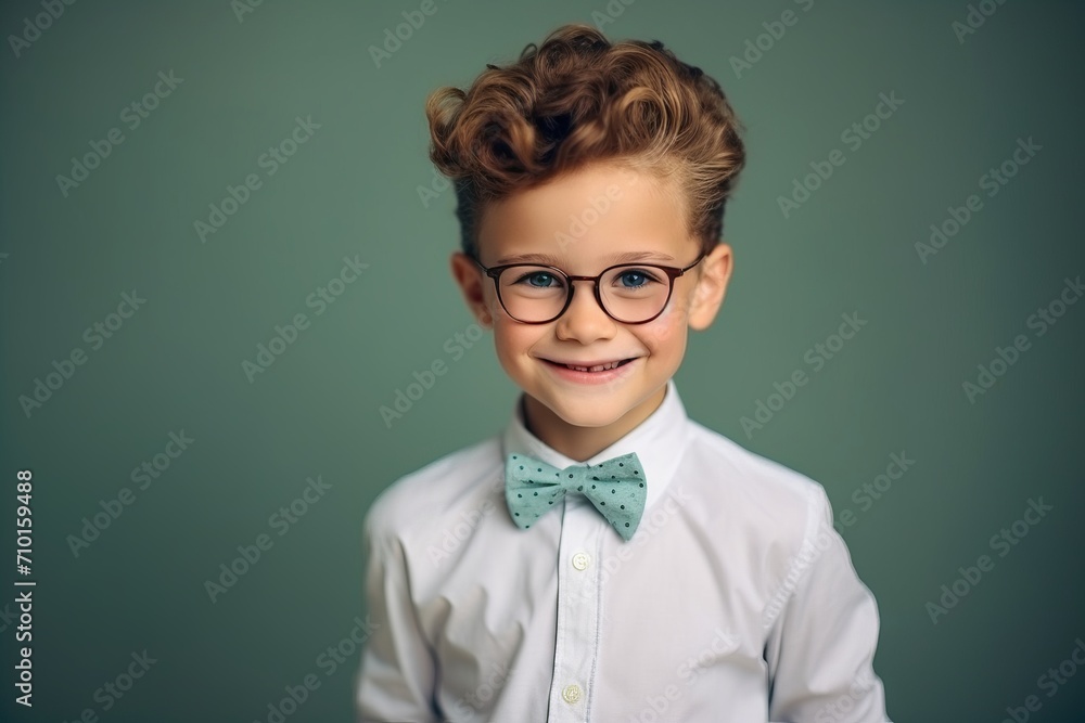 Portrait of a cute little boy in glasses and a bow tie Portrait of a cute little boy in glasses and a bow tie