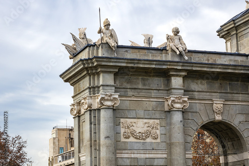 Alcala Gate (Puerta de Alcala, 1778) - Neo-classical monument in Independence Square (Plaza de la Independencia) in Madrid, Spain.