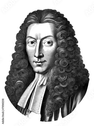Robert Boyle portrait, generative AI	 photo