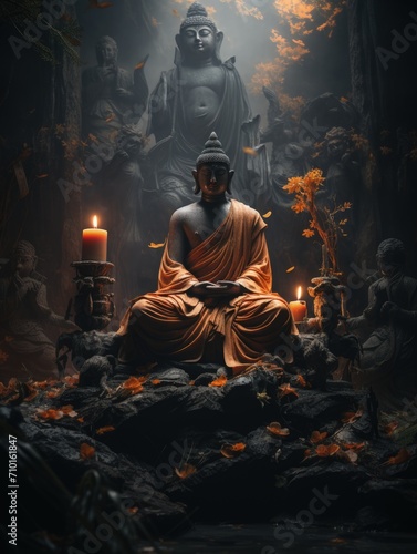 Religion Buddhism. exploring the essence of religion: the path to enlightenment and spiritual awakening in buddhism's timeless wisdom and meditation practices. © Alla