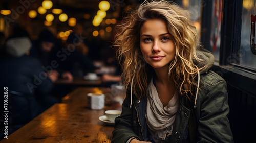 portrait of a woman in the city going out at the evening