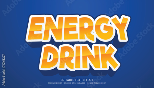 energy drink editable 3d text effect template bold typography and abstract style drinks logo and brand