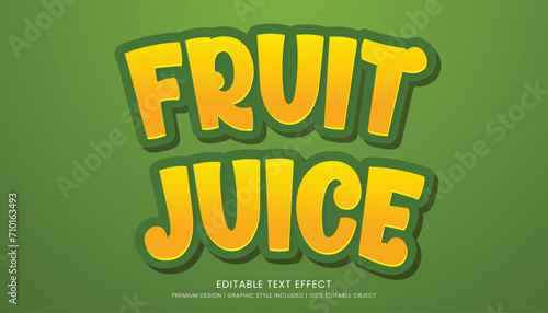 fruit juice editable 3d text effect template bold typography and abstract style drinks logo and brand