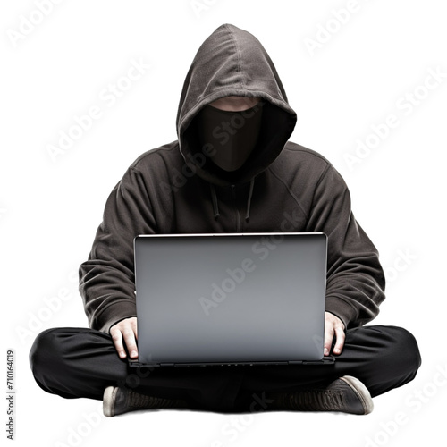 Person Sitting on Floor With Laptop