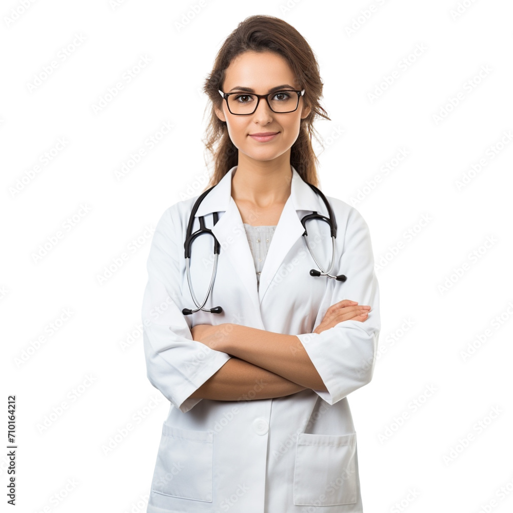 Woman in White Coat and Glasses Woman in White Coat and Glasses