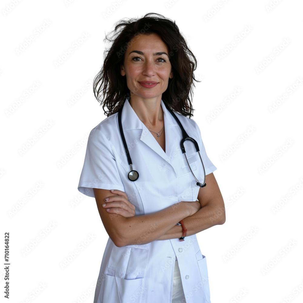 Woman With Stethoscope Standing, Arms Crossed Woman With Stethoscope Standing, Arms Crossed