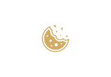 simple bite biscuit logo design icon template