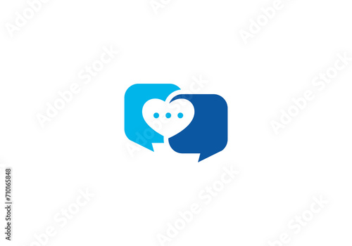 love chat logo icon design template