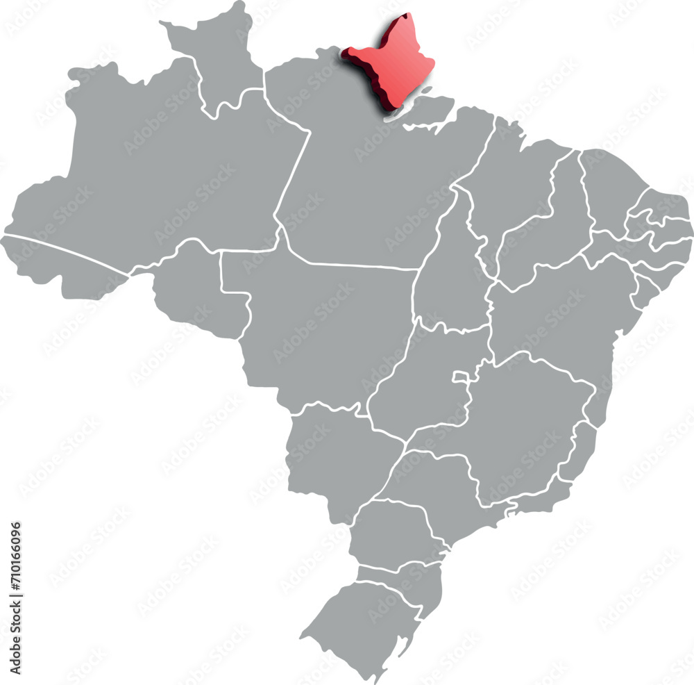 AMAPA DEPARTMENT MAP PROVINCE OF BRAZIL 3D ISOMETRIC MAP