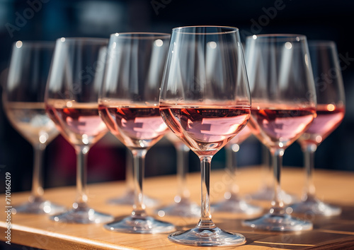 Luxury party, elegant celebration, wineglass reflecting night generated by AI