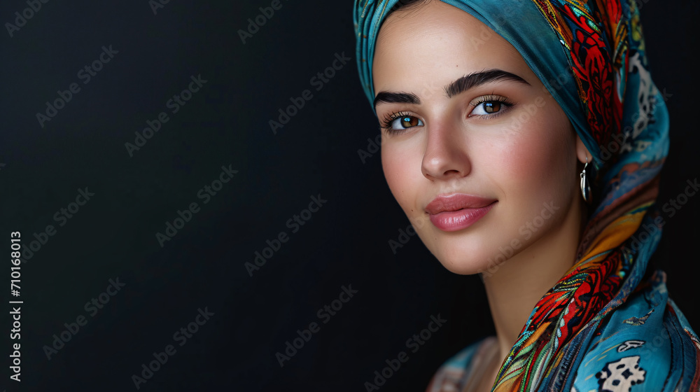 Beautiful amazing Algeria woman on studio background