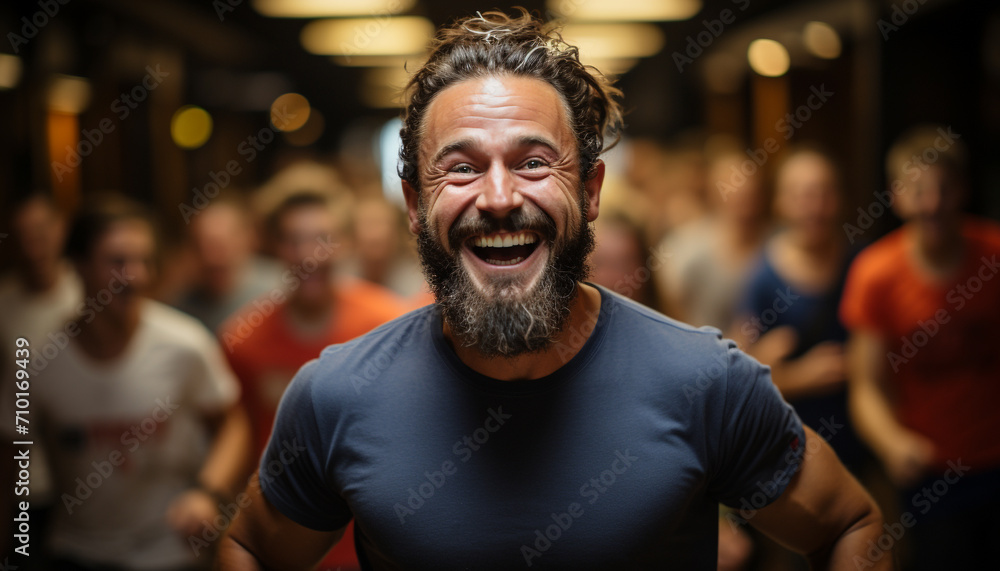 Obraz premium A group of smiling adults enjoying a sport generated by AI