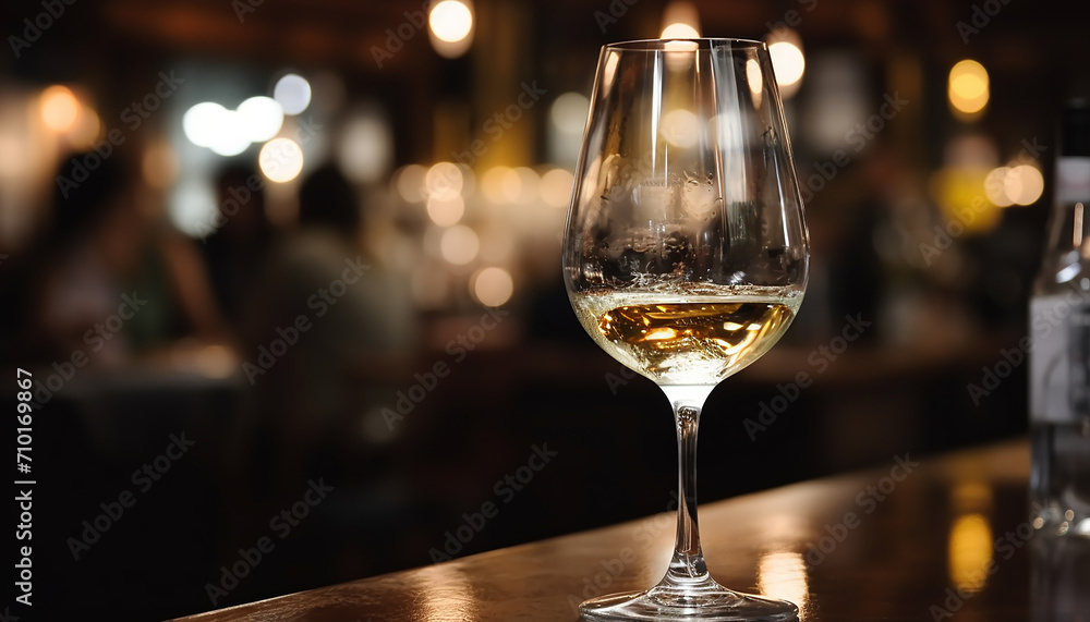 Luxury wineglass on bar counter pouring celebration generated by AI Luxury wineglass on bar counter pouring celebration generated by AI