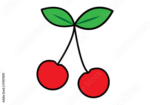 Icono de dos cerezas en fondo blanco.