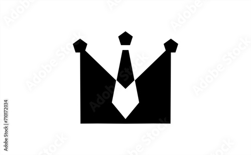 The letter M with the shape of a suit, tie and crown