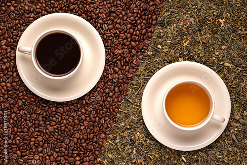 Drink photography of coffee  green tea  herb  beans  choice  choose  herbal  caffeine  dry  natural  drink  petal  mug  cup