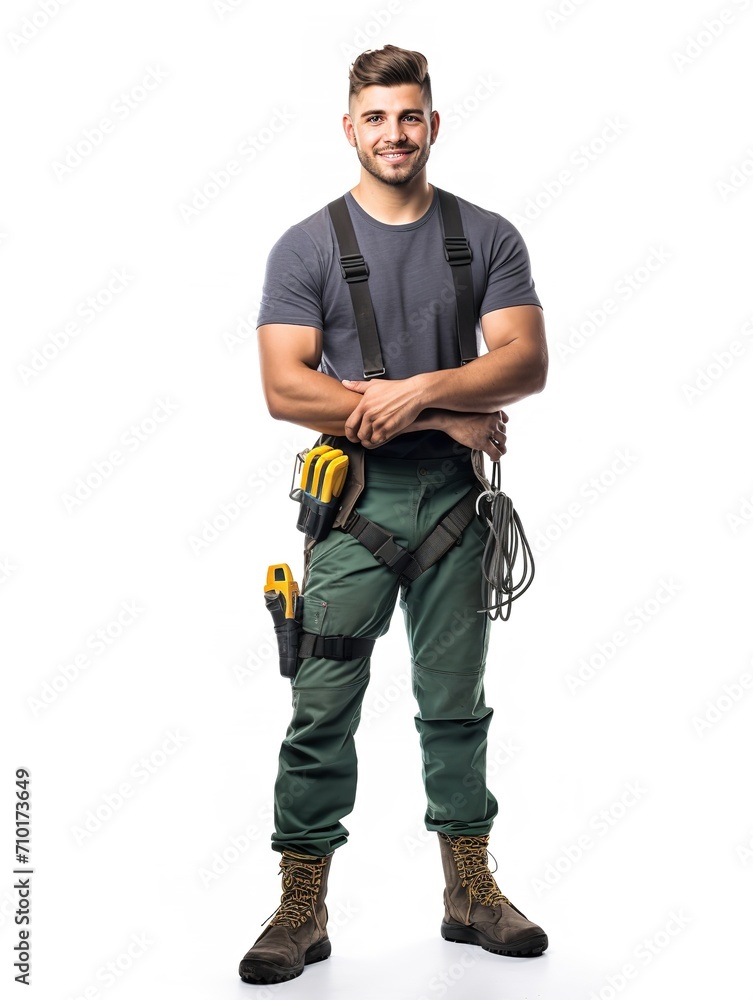 Skilled Male Electrician Fixing Wiring, AI Generated Skilled Male Electrician Fixing Wiring, AI Generated