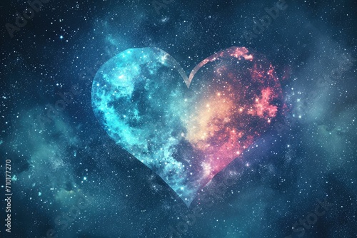 Cosmic Love Heart, Abstract Valentine's Day Concept