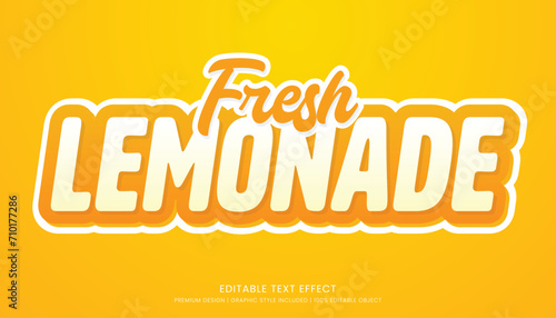 fresh lemonade editable 3d text effect template bold typography and abstract style drinks logo and brand