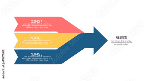 Business infographic template. Arrow with 3 options, steps. Vector chart. photo