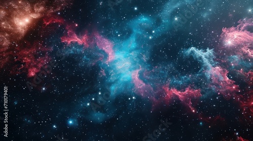 Starfield with nebula. Illustration based on a composite of Hubble Space Telescope imagery