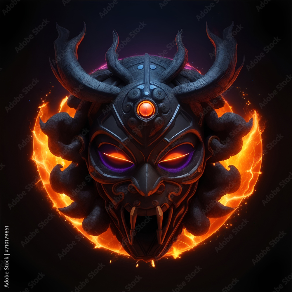 Fun mask illustration on dark backround Fun mask illustration on dark backround