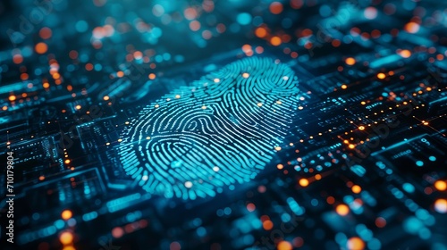 A computer identifies and measures the fingerprint on the digital surface photo