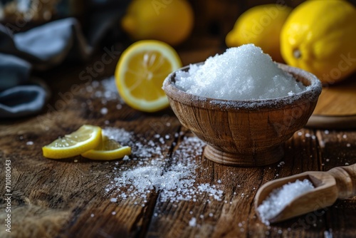 Lemon salt and citric acid for cooking on wood.