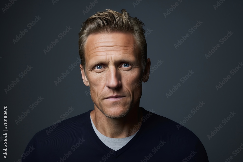 Portrait of a handsome mature man looking at camera over grey background. Portrait of a handsome mature man looking at camera over grey background.