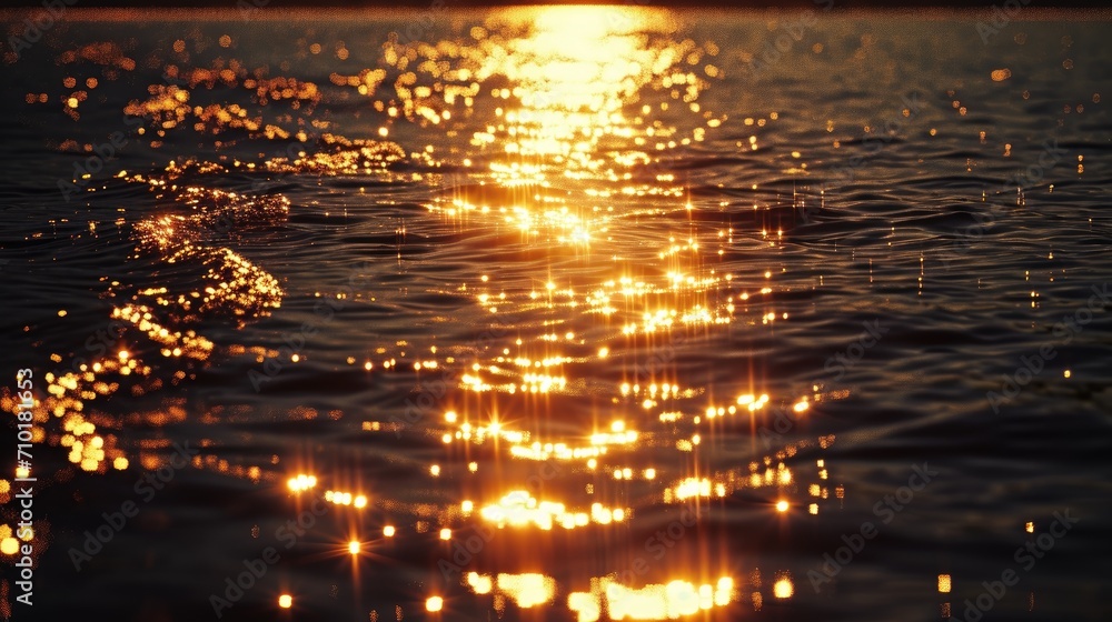The sun shines out into the water at sunset