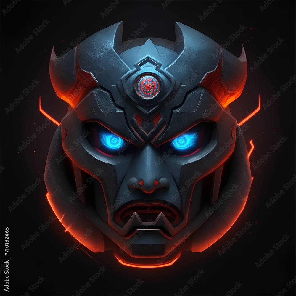 Fun mask illustration on dark backround