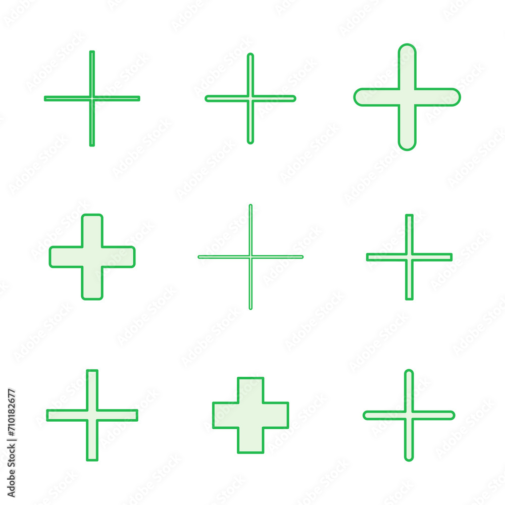 Obraz premium Plus Icon set. Add plus icon