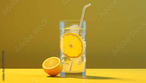 Fresh lemonade in a glass, perfect for summer refreshment generated by AI