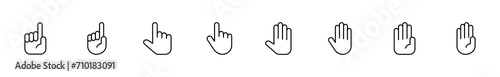 Hand icon set. hand vector icon, palm,click