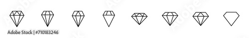 Diamond icon set. diamond gems vector icon.