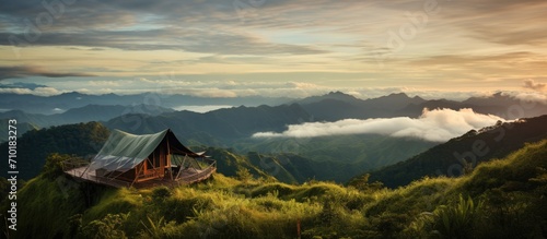 Ridge Camp in Papua offers a scenic mountain view.