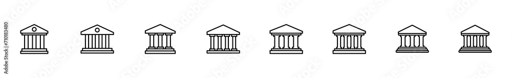 Bank icon set. bank vector icon, museum, university Bank icon set. bank vector icon, museum, university