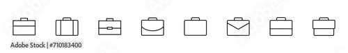 Briefcase icon set. suitcase icon. luggage symbol.