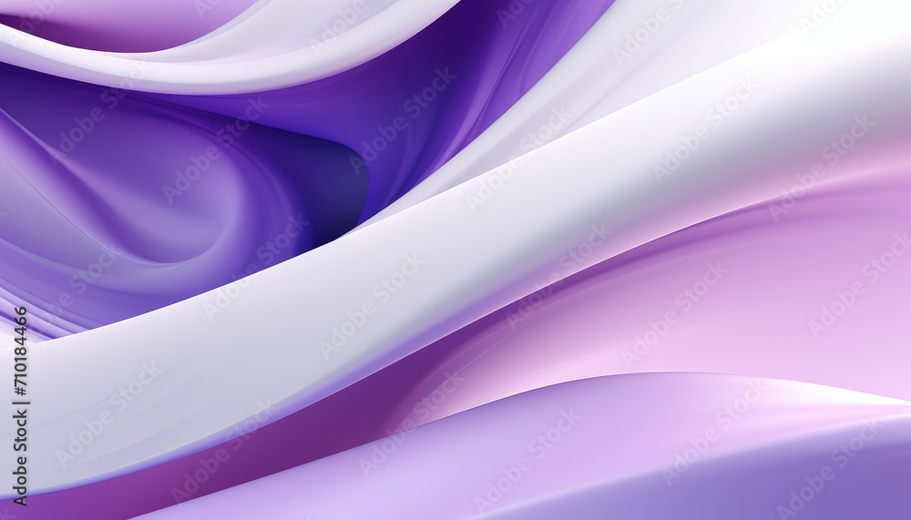 Fototapeta premium Futuristic abstract white and purple coloured wavy forms background