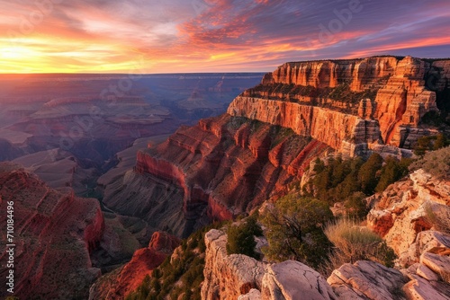Breathtaking Sunset at Grand Canyon, Natural Wonder Concept