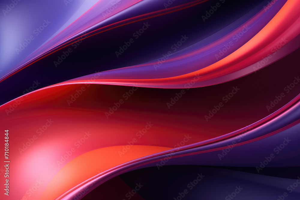 Naklejka premium Futuristic abstract red and purple coloured wavy forms background