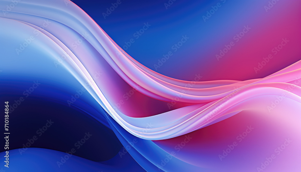Fototapeta premium Futuristic abstract blue and pink coloured wavy forms background