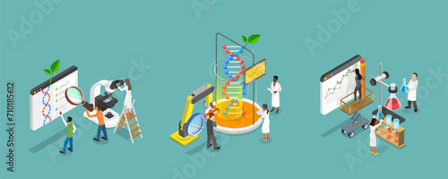 3D Isometric Flat Vector Illustration of Science Research, Scientific or Biotech Experiment Laboratory photo